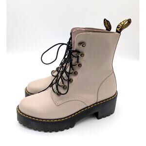 Dr. Martens Leona Smooth Leather Boots Women's Vintage Taupe Sendal Size US10